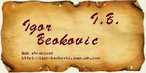 Igor Beoković vizit kartica